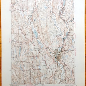 Antike Putnam, Conneticut 1945 US Geologische Untersuchung Topographische Karte - Windham County, Pomfret, Thompson, Woodstock, Grosvenor Dale, CT