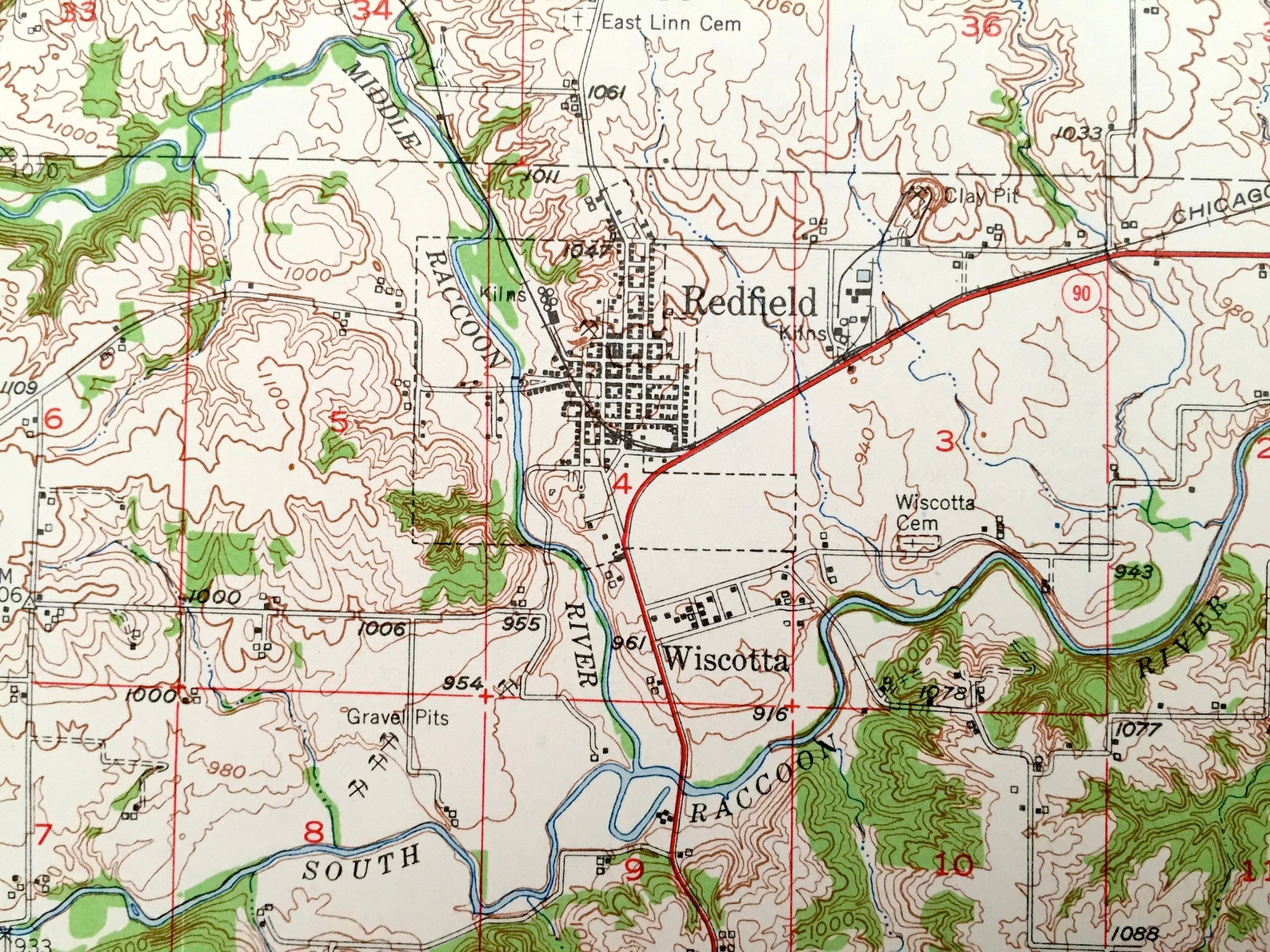 Antique Adel Iowa 1949 US Geological Survey Topographic Map Etsy