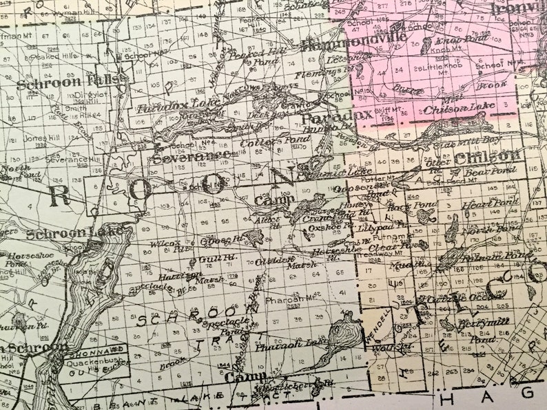 Antique Essex County New York 1912 New Century Atlas Map Etsy