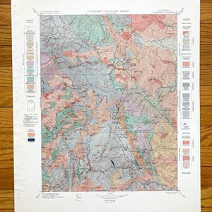 Antike Downieville, Kalifornien 1897 US Geologische Übersicht Topographische Karte - Sierra, Plumas County, Quincy, Gibsonville, Sierra City, CA