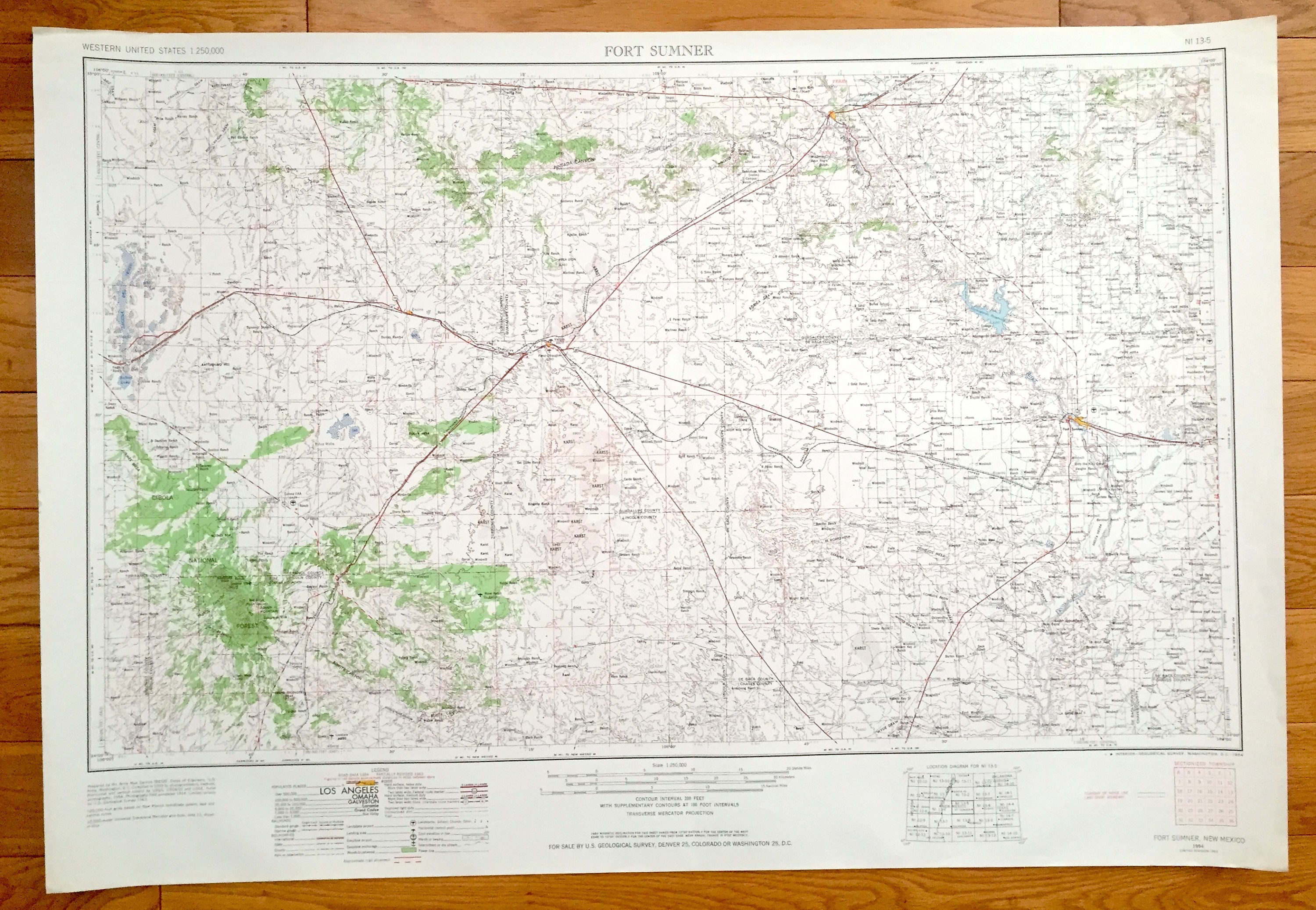 Antique Fort Sumner, New Mexico 1963 US Geological Survey