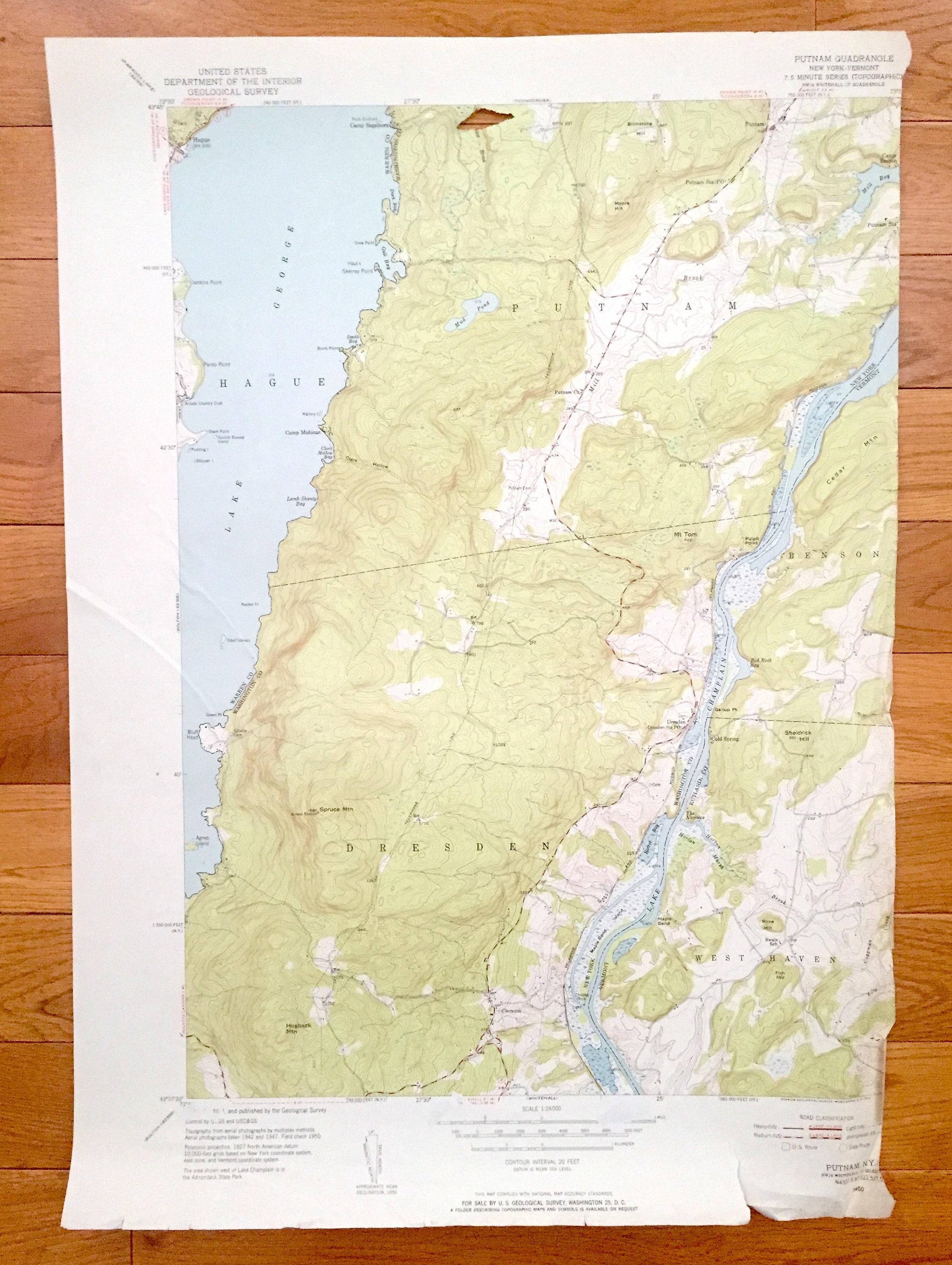 Antique Putnam New York 1950 US Geological Survey Topographic Etsy