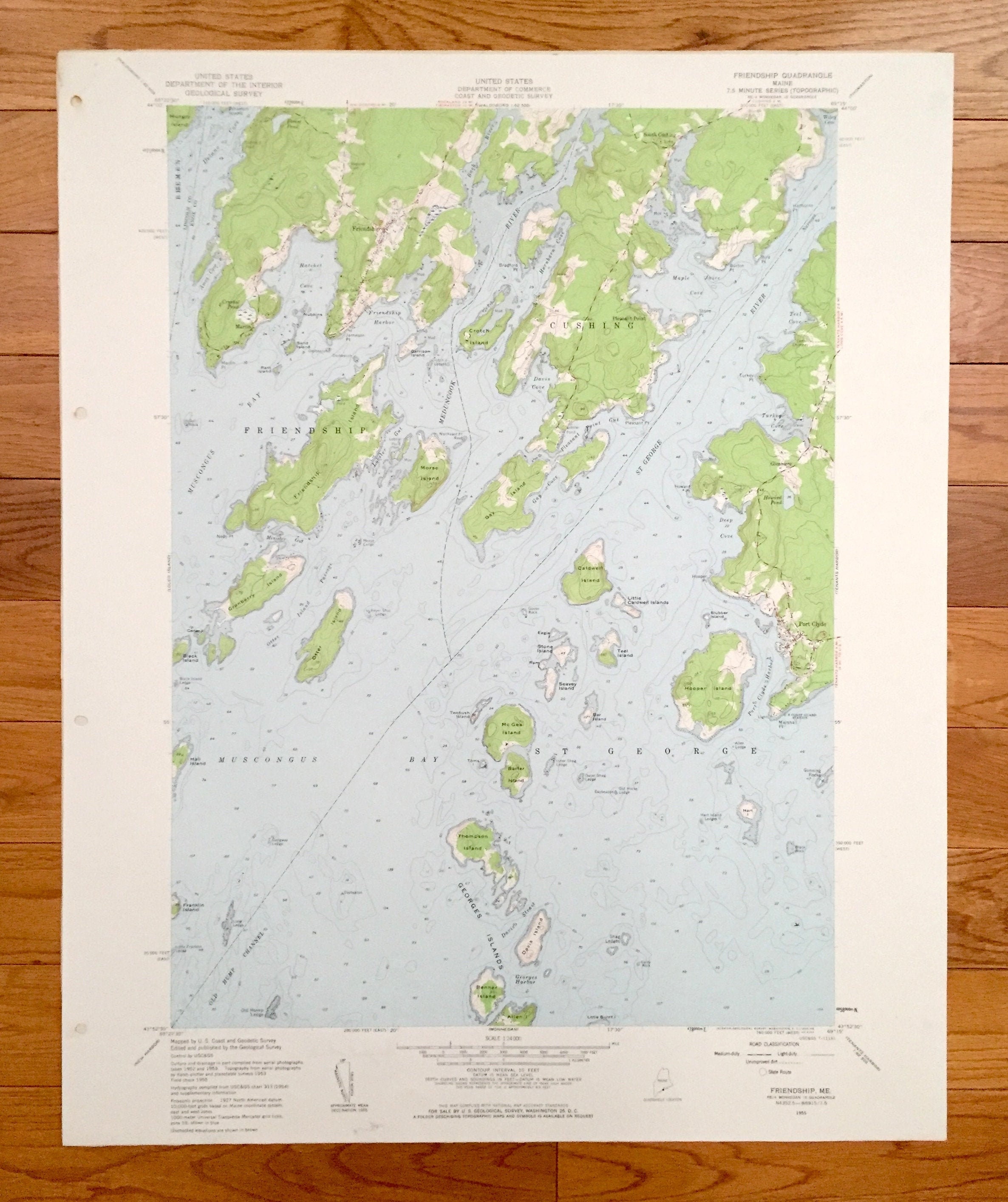 Antique Friendship Maine 1955 US Geological Survey Etsy