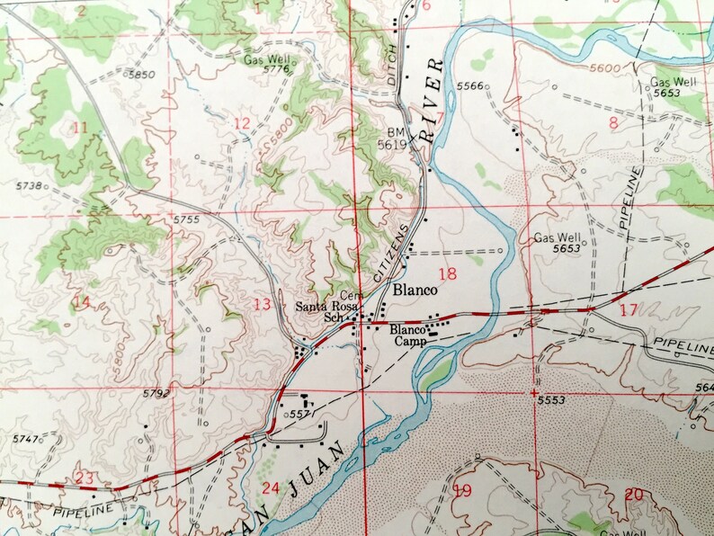 Antique Bloomfield New Mexico 1960 US Geological Survey Etsy