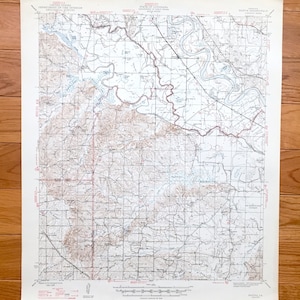 Antike Hanna, Louisiana 1947 US Geologische Übersicht Topographische Karte - Hollingsworth, Coushatta, Lake End, Allen, Jims Island, Dobs Crossing