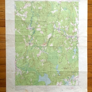 Antique Carolina, Rhode Island 1953 US Geological Survey Topografische Kaart – Washington County, Hopkinton, Charlestown, Richmond, Westerly, RI