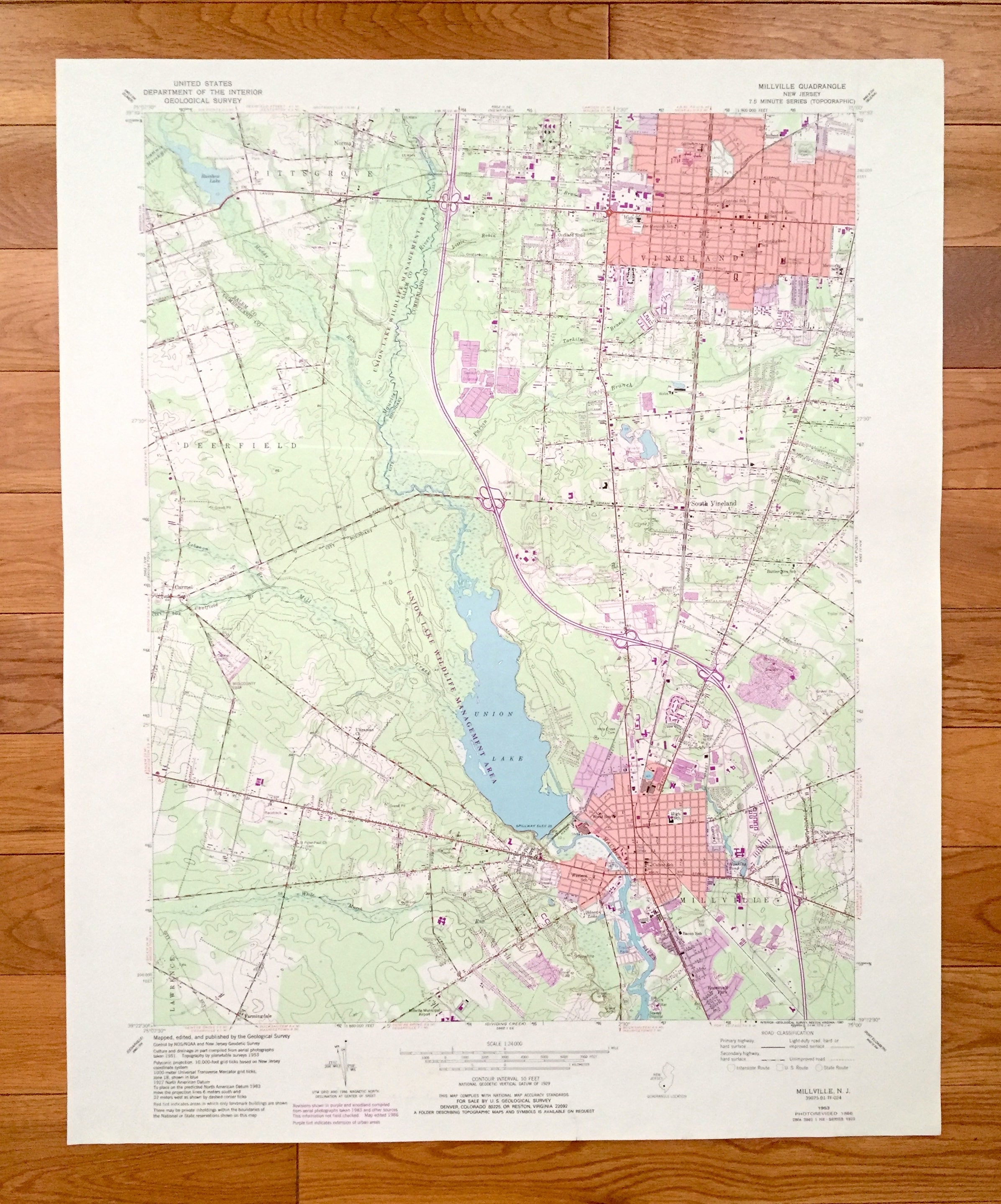 Antique Millville Nueva Jersey 1953 Us Geological Survey Etsy