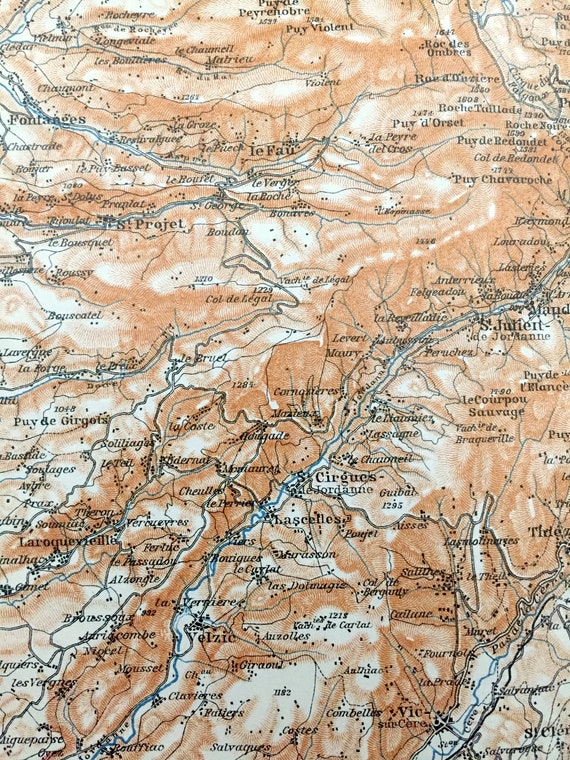 アンティーク 1914 年ミュラ、フランス Baedekers Guide Atlas