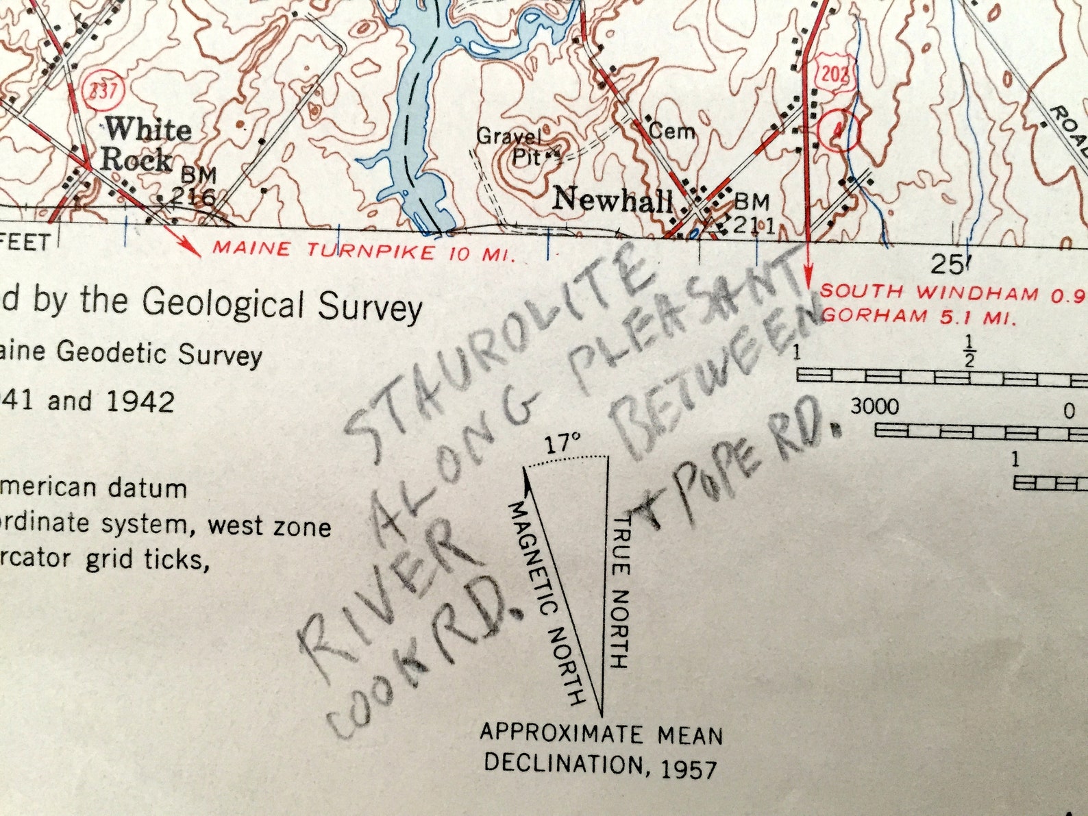 Antique Sebago Lake Maine 1957 US Geological Survey Etsy