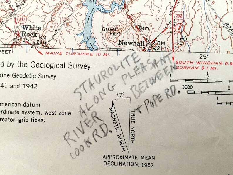 Antique Sebago Lake, Maine 1957 US Geological Survey Topographic Map ...