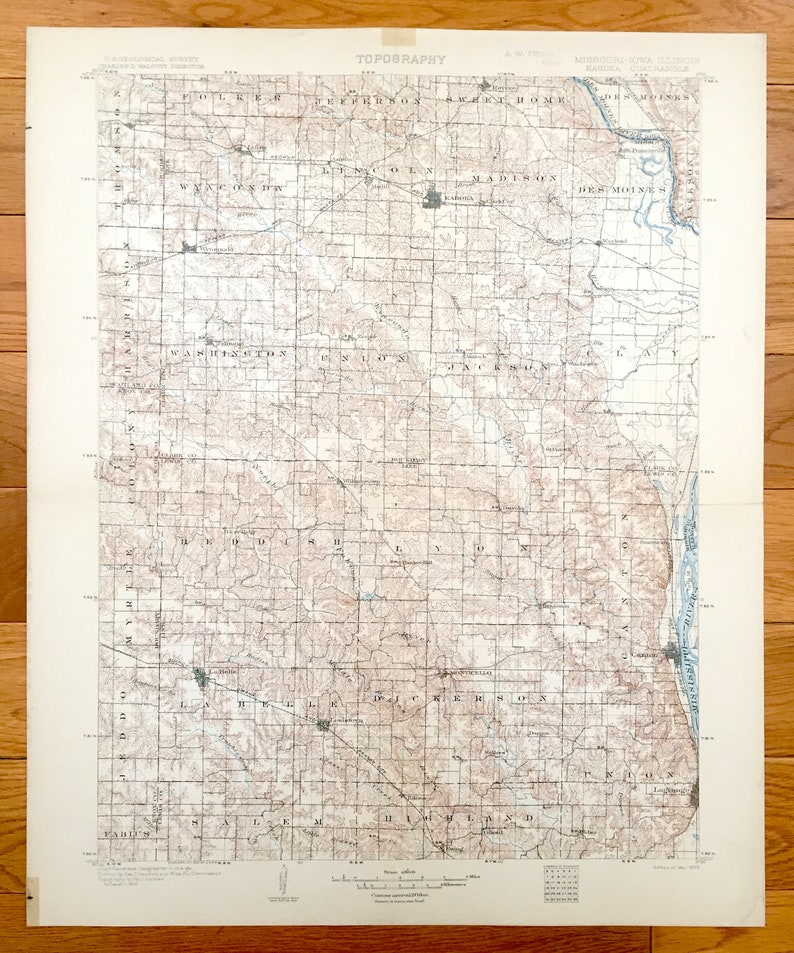 Antique Kahoka Missouri 1903 US Geological Survey Topographic Etsy