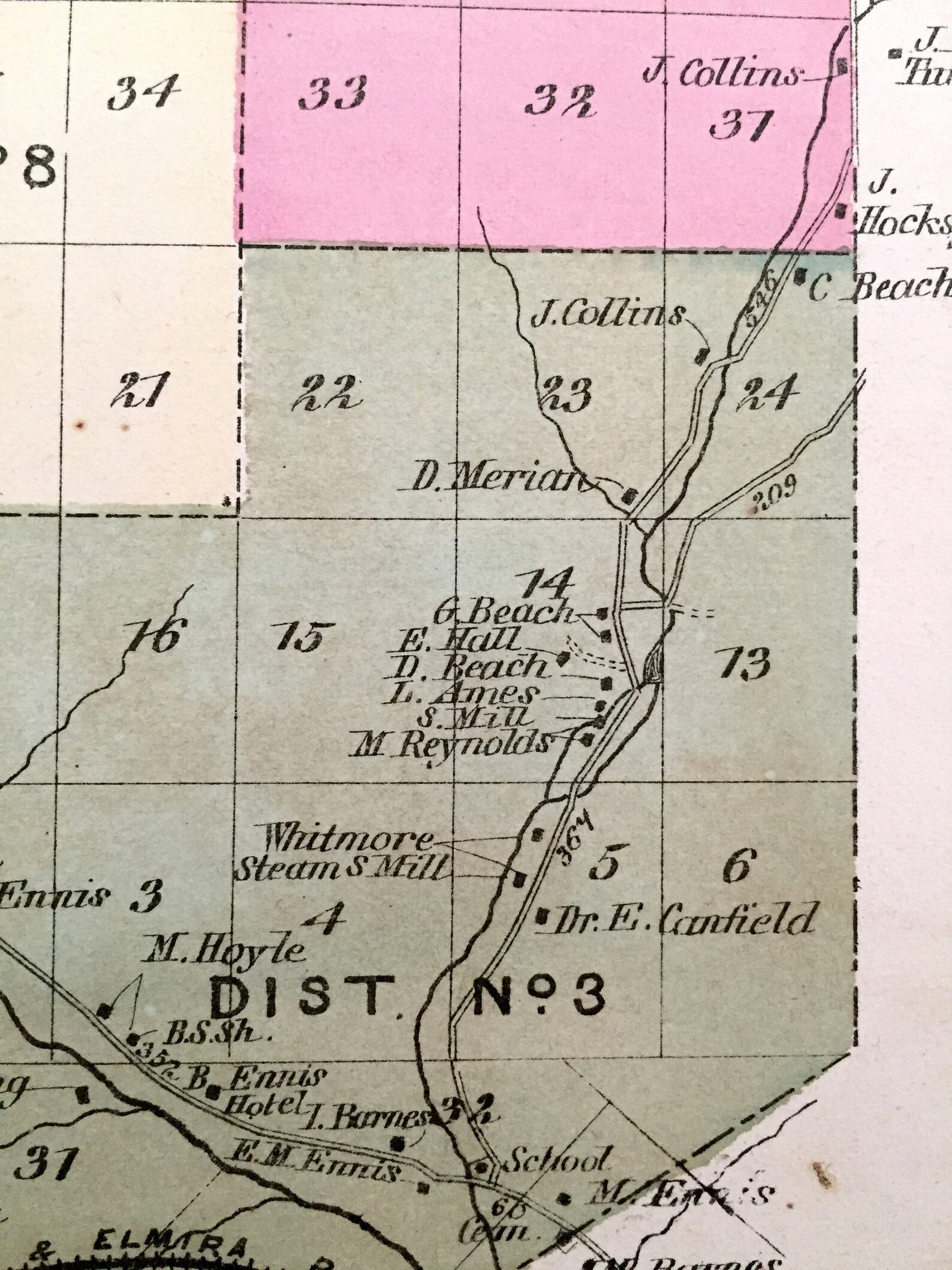 Antique 1874 Cayuta New York Map From Pomeroy Whitman & Co. Etsy