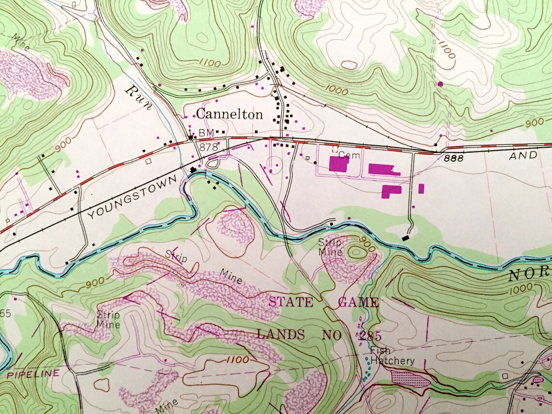 Antique New Galilee Pennsylvania 1957 US Geological Survey Etsy