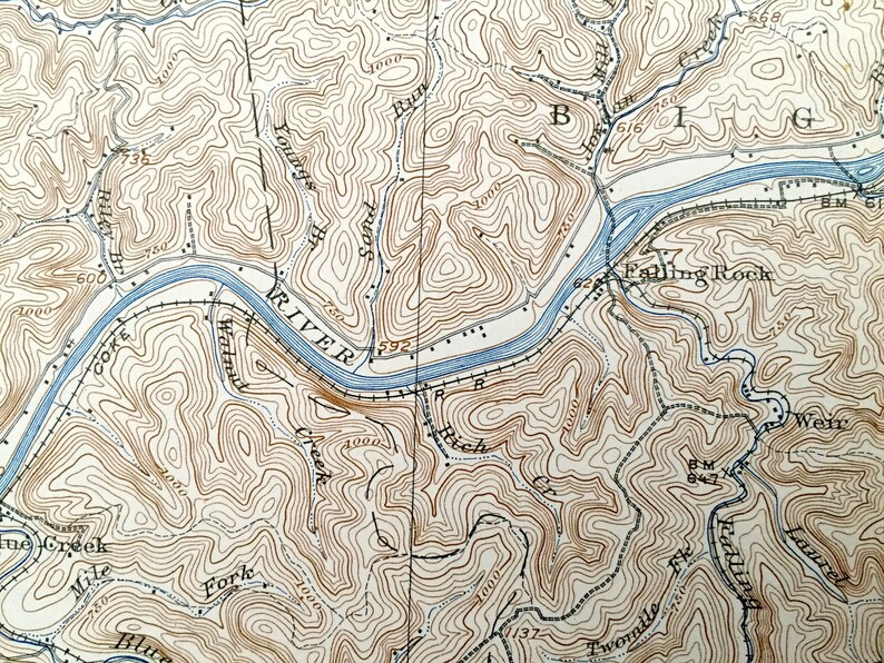 Antique Clendenin West Virginia 1909 US Geological Survey Etsy