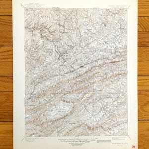 Carte topographique antique de Pocahontas, Virginie-Occidentale, 1895 US Geological Survey - McDowell, Wyoming, Tazewell, Mercer, Bland, comté de Wythe, Virginie-Occidentale