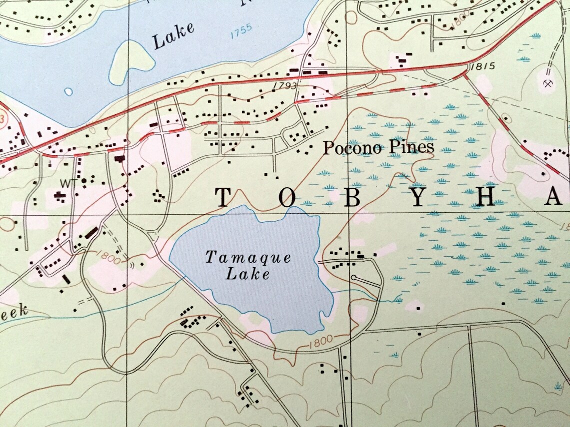 Antique Pocono Pines Pennsylvania 1997 US Geological Survey Etsy