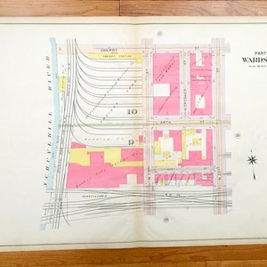 Antique Logan Square, Filadelfia, Pensilvania 1908 Elvino V Smith Atlas Mapa – Center City, Cherry Street, Arch, Schuylkill River, PA PHL