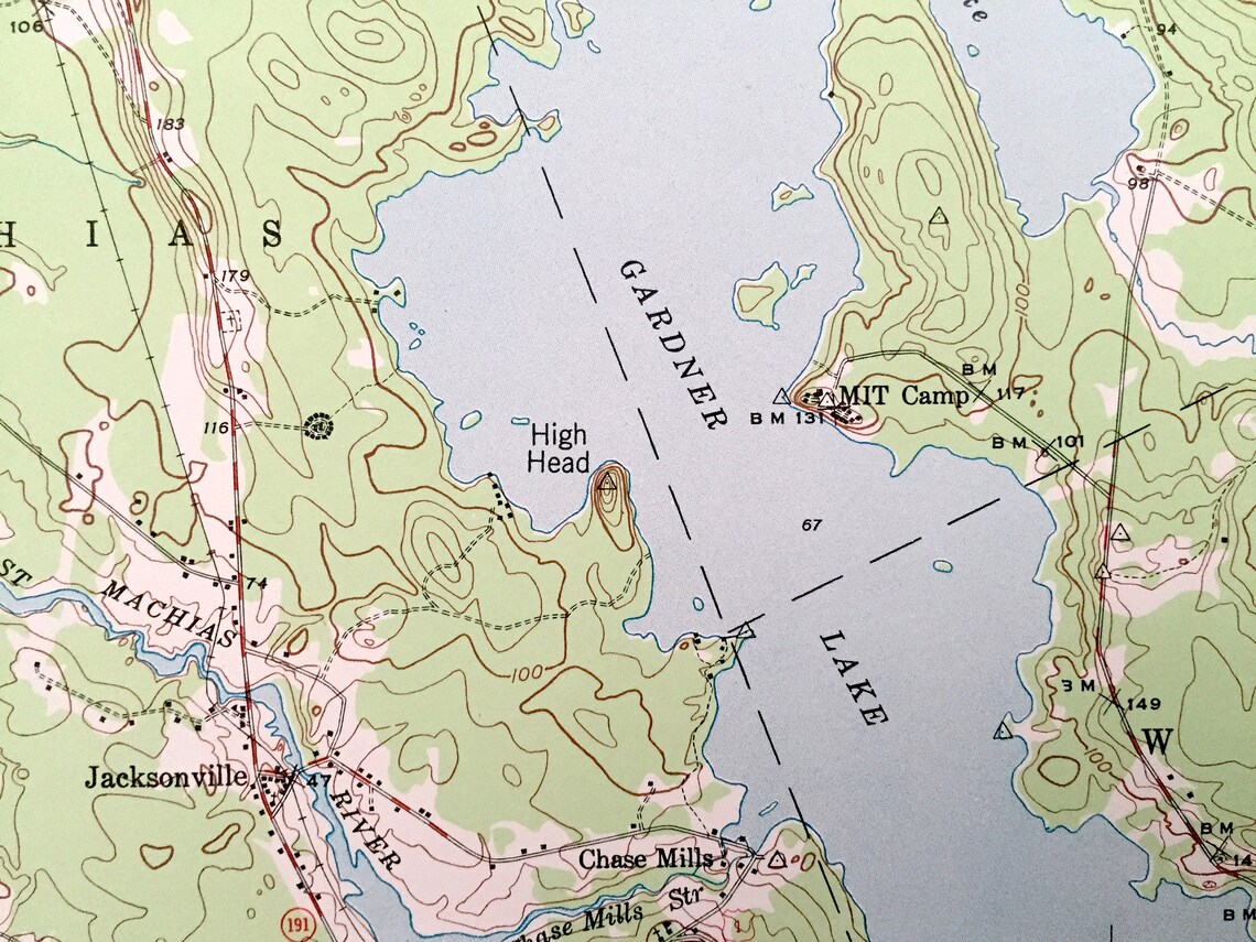 Antique Gardner Lake Maine 1941 US Geological Survey Etsy UK