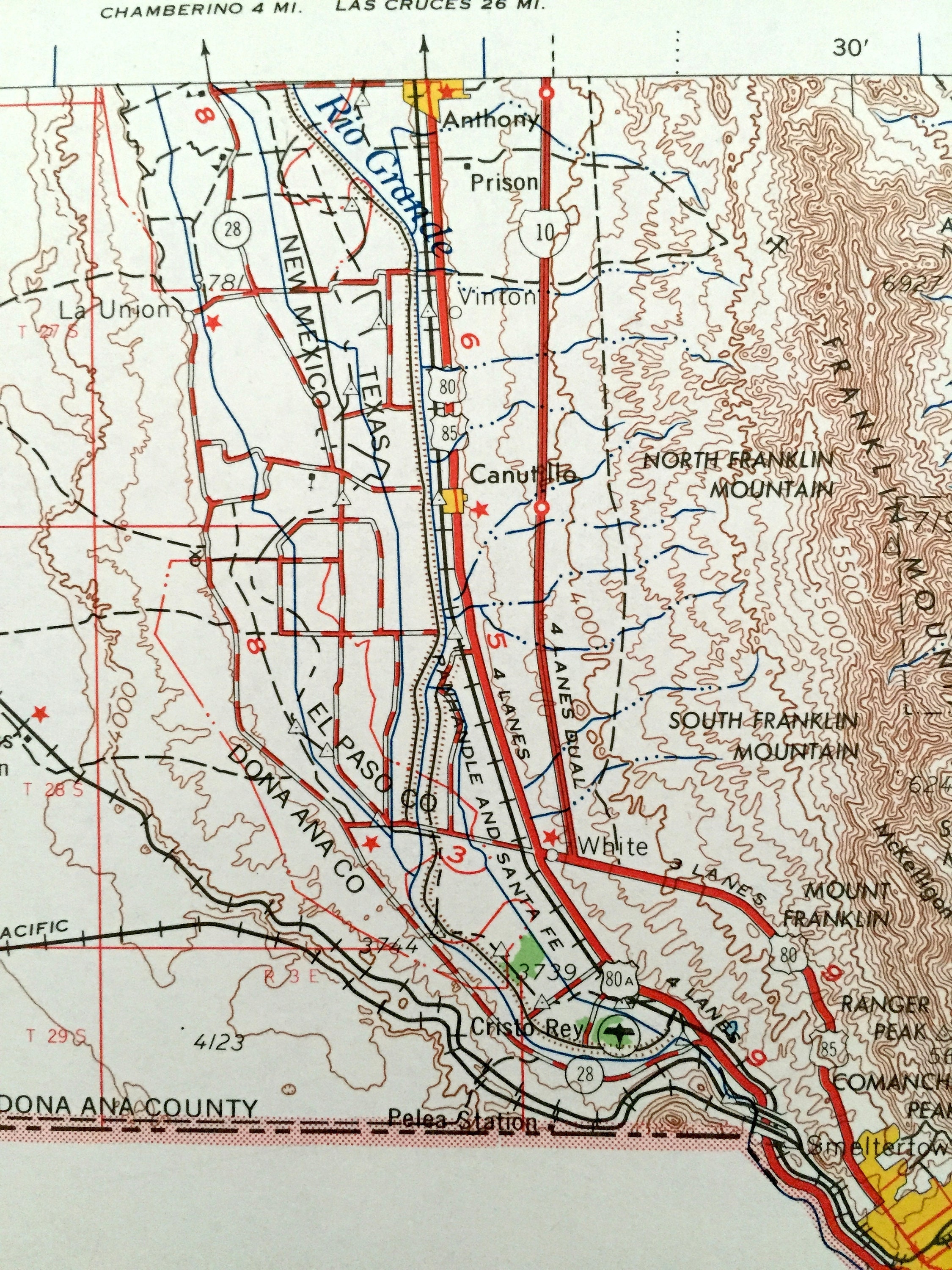 Antique El Paso Texas 1965 US Geological Survey Topographic | Etsy
