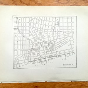Antiguo Norristown, Mapa de Pensilvania del Censo de 1880 – Condado de Montgomery, Línea Principal, Río Schuylkill, Caballo Negro, Bartasch Park, PA