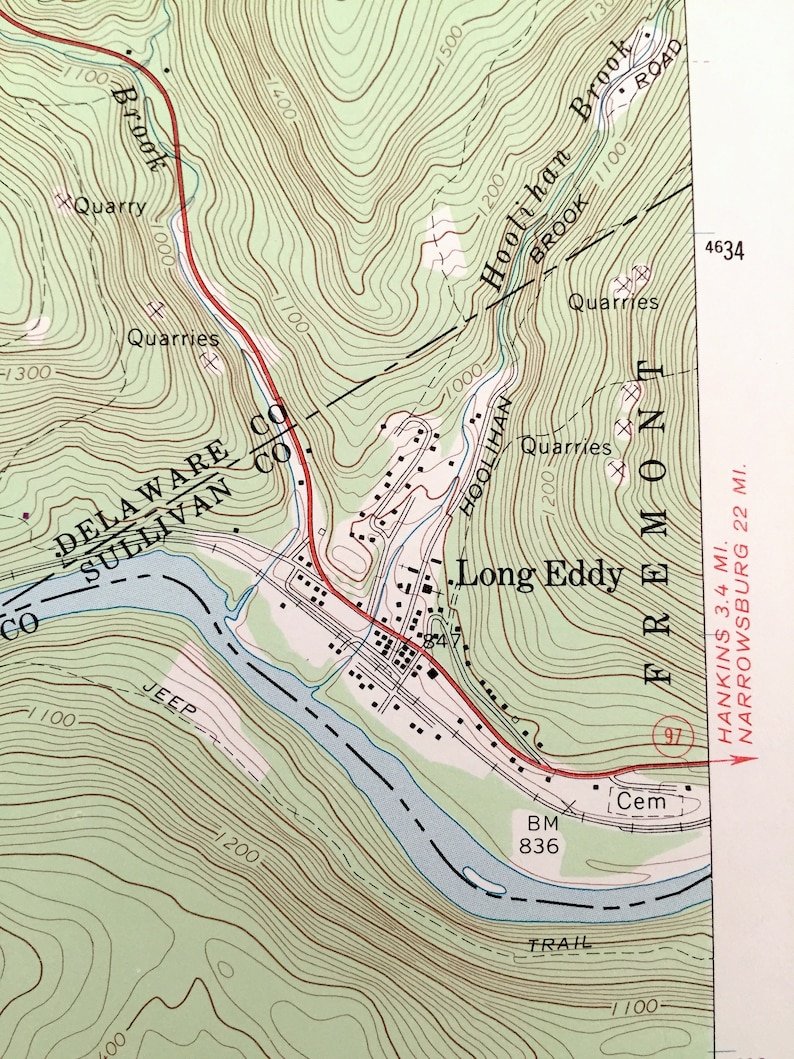 Antique Long Eddy New York 1965 US Geological Survey Etsy