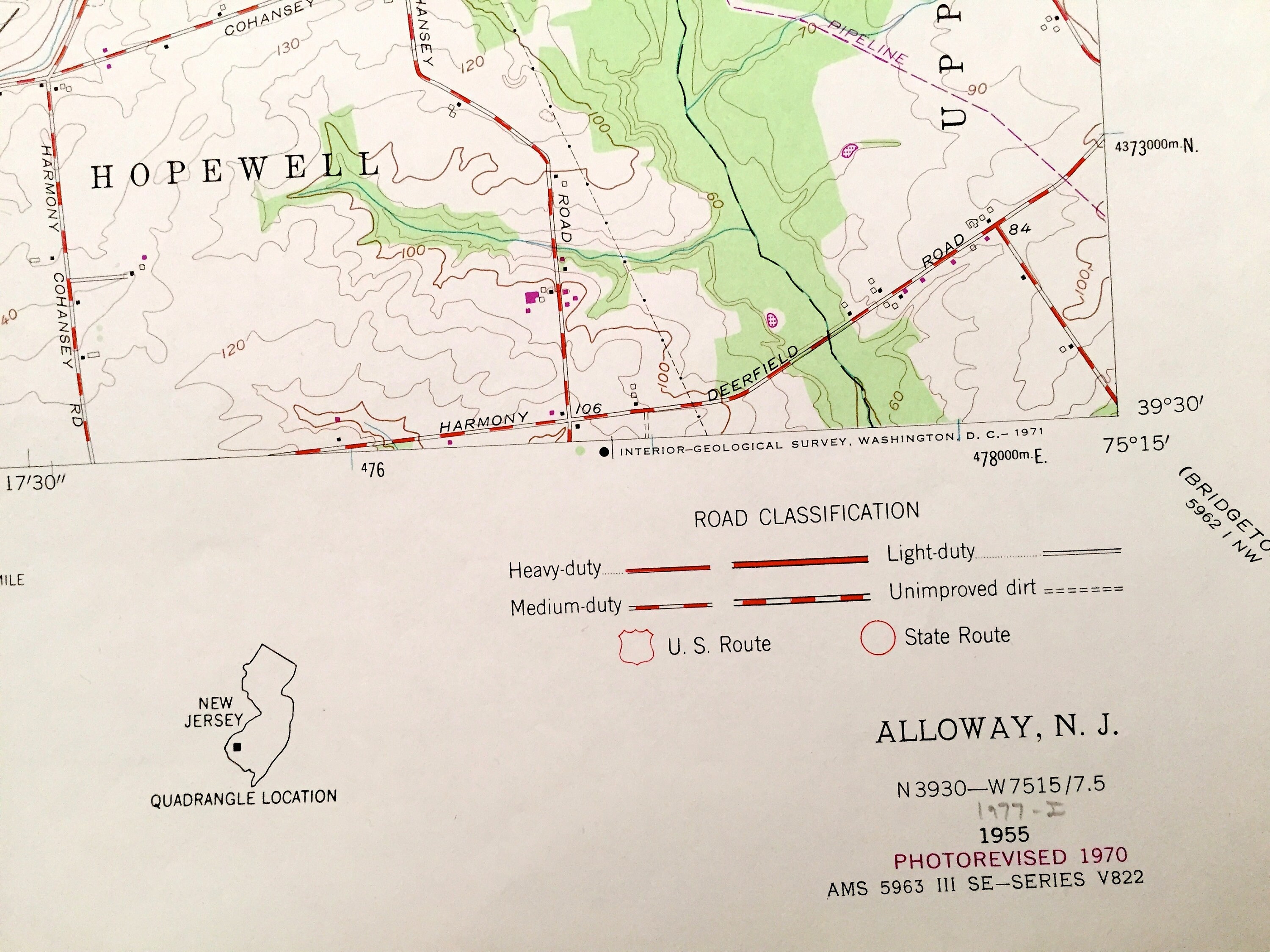 Antique Alloway Nueva Jersey 1955 US Geological Survey Etsy