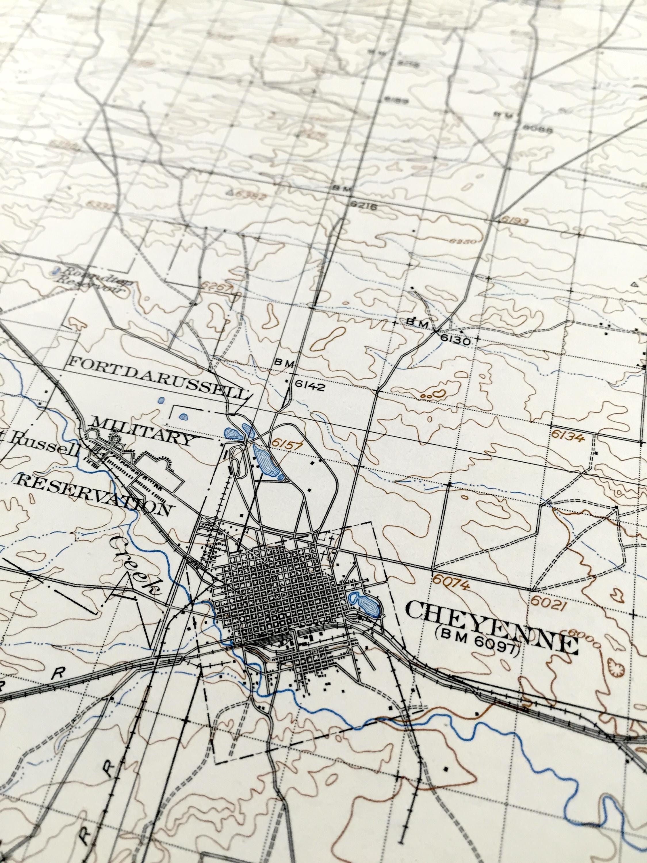 Antique Cheyenne, Wyoming 1914 US Geological Survey Topographic Map ...