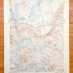 Antike Scraggly Lake, Maine 1944 US Geological Survey topographische Karte – Penobscot, Washington County, Talmadge, Grand Lake Stream, Topsfield