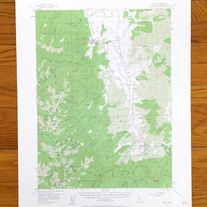 Antik topografisk karta från Etna, Kalifornien från 1955, amerikansk geologisk undersökning – Siskiyou County, Klamath Forest, Scott Salmon Mountains Valley River, Kalifornien