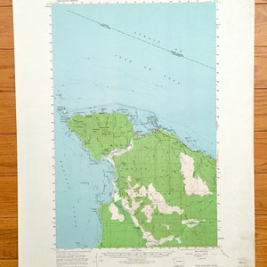 Antique Cape Flattery, Washington 1957 US Geological Survey Topografische Kaart – Clallum County, Makah Indian Reservation, Neah Bay, Tatoosh WA