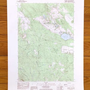 Antike Schoodic Lake, Maine 1984 US Geologische Untersuchung Topographische Karte - Washington County, Deblois, Cherryfield, Blueberry Barrens, ME