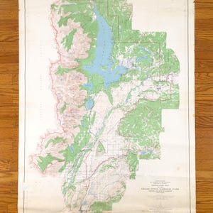 Mapa topográfico antiguo del Parque Nacional Grand Teton, Wyoming, 1948, Servicio Geológico de Estados Unidos: Jackson Hole, Snow King Mountain, Targhee, Elk, Moose, WY