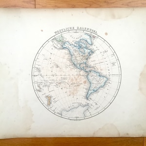 Antique 1855 Western Hemisphere Map from Sohr Berghaus Atlas par Carl Flemming - Westliche Halbkugel, Amérique, Pacifique, Atlantique, Antarctique