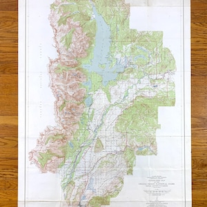 Mapa topográfico antiguo del Parque Nacional Grand Teton, Wyoming, 1948, Servicio Geológico de Estados Unidos: Jackson Hole, Snow King Mountain, Targhee, Elk, Moose, WY