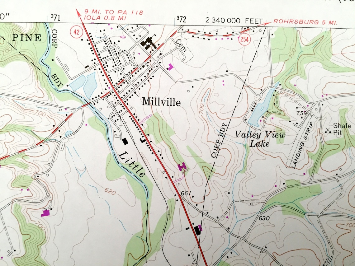 Antique Millville Pennsylvania 1968 US Geological Survey Etsy