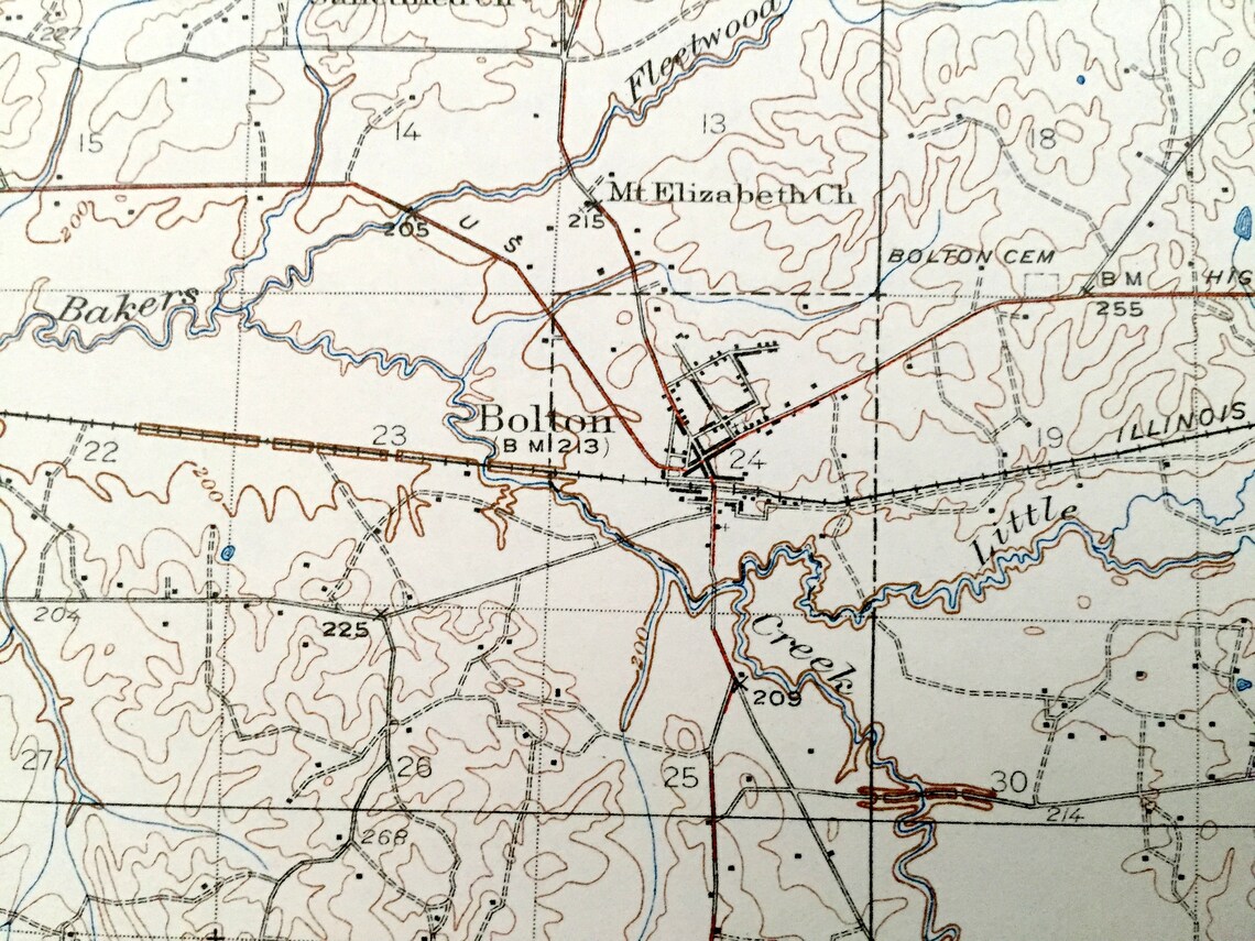 Antique Raymond Mississippi 1937 US Geological Survey Etsy