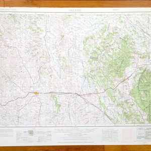 Antique Gillette, Wyoming 1955 US Geological Survey carte topographique – Moorcroft, Upton, Sundance, Bentley, Wyodak, Dakota du Sud, Montana