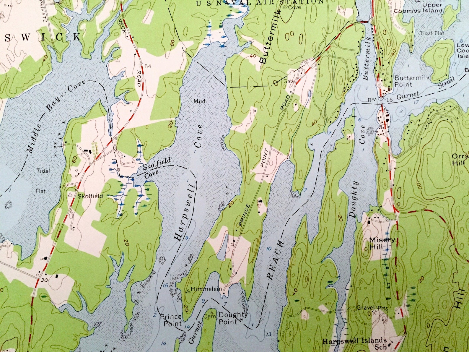 Antique Orrs Island Maine 1957 US Geological Survey Etsy