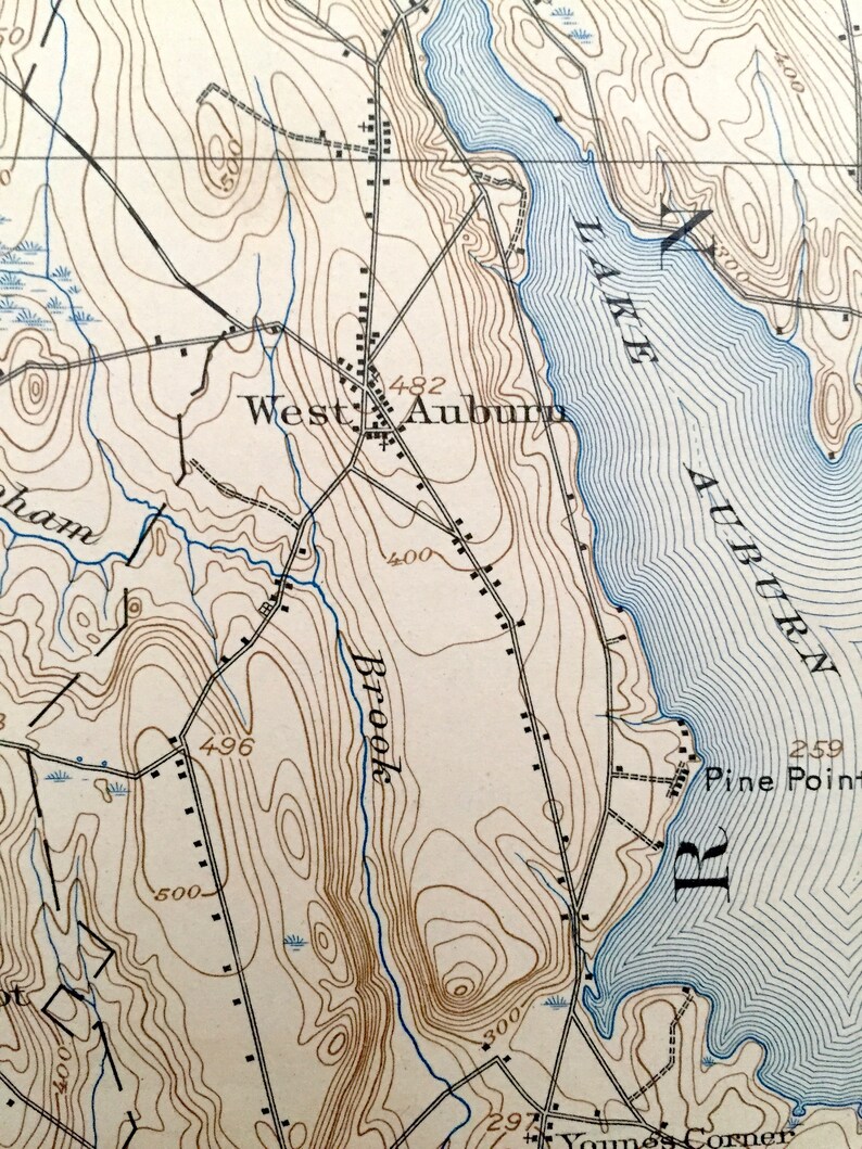 Antique Poland Maine 1908 US Geological Survey Topographic Etsy