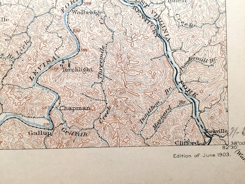 Antique Kenova West Virginia 1903 US Geological Survey Etsy