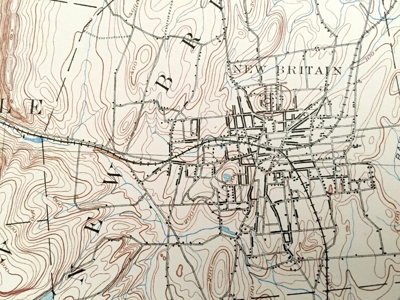 Antique Meriden Connecticut 1893 US Geological Survey Etsy
