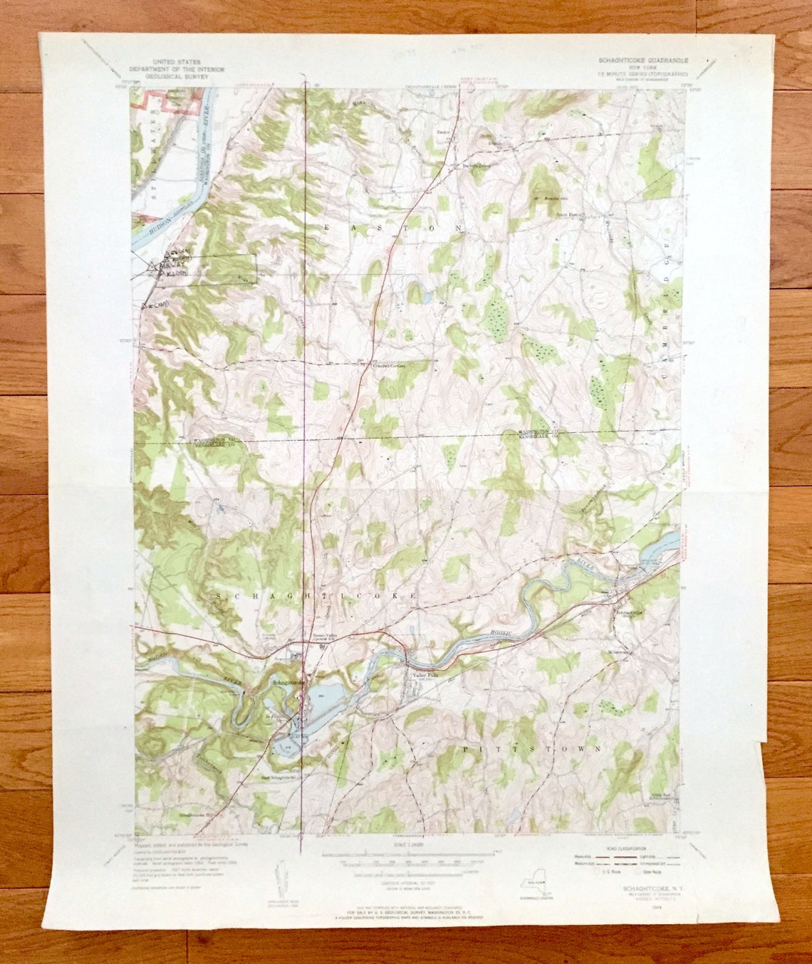 Antique Schaghticoke New York 1954 US Geological Survey Etsy