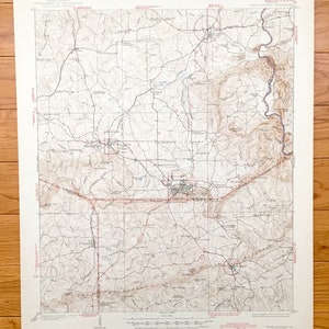 Antique Warm Springs, Georgia 1936 Mapa topográfico do US Geological Survey - Manchester, Woodbury, Woodland, Shiloh Meriwether Talbot County GA
