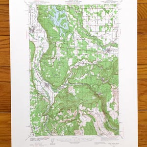 Antique Lake Tapps, Washington 1942 US Geologische Untersuchung Topographische Karte - Sumner, Buckley, Orting, Wilkeson, South Prairie, Carbonado, WA