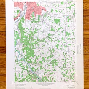 Mapa topográfico antigo do New Castle South, Pensilvânia, 1958, US Geological Survey – Condado de Lawrence, Beaver, Wampum, Shenango, Weigletown, PA
