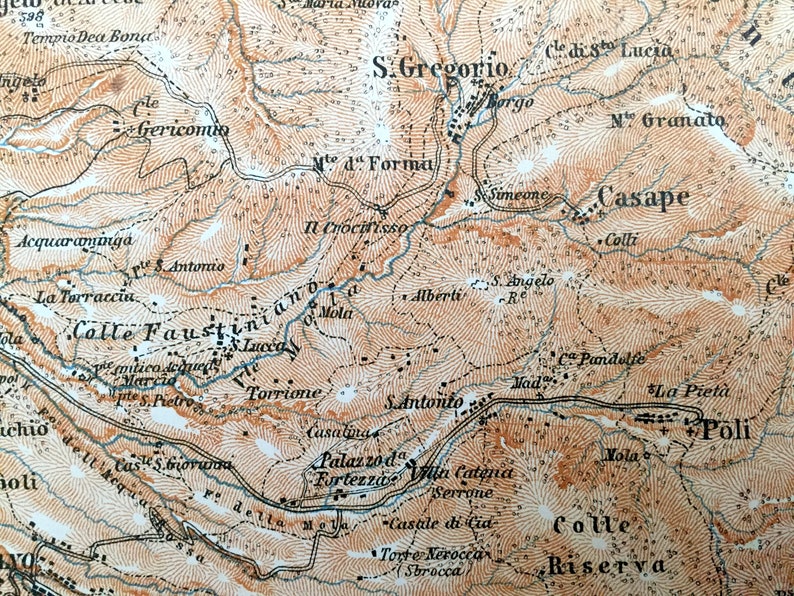 Antique 1904 Palestrina Italy Map From Baedekers Guide Etsy