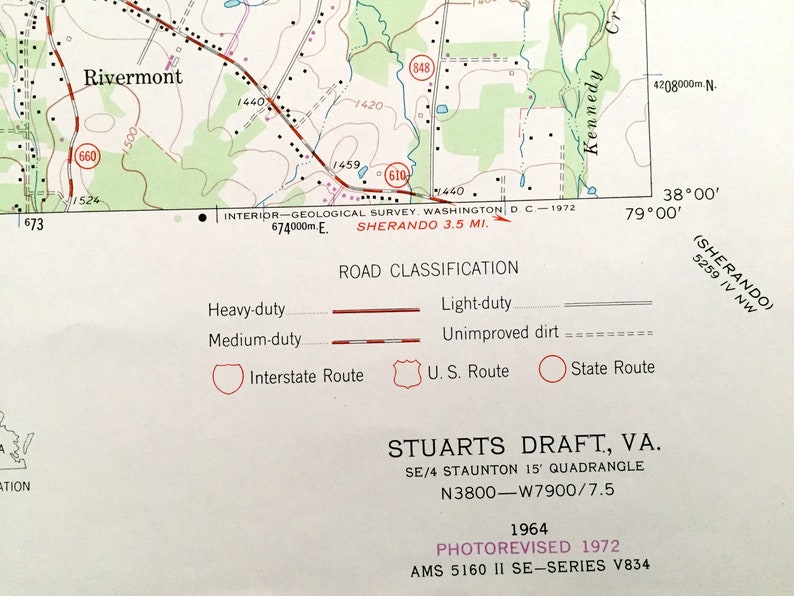 Antique Stuarts Draft Virginia 1964 US Geological Survey Etsy