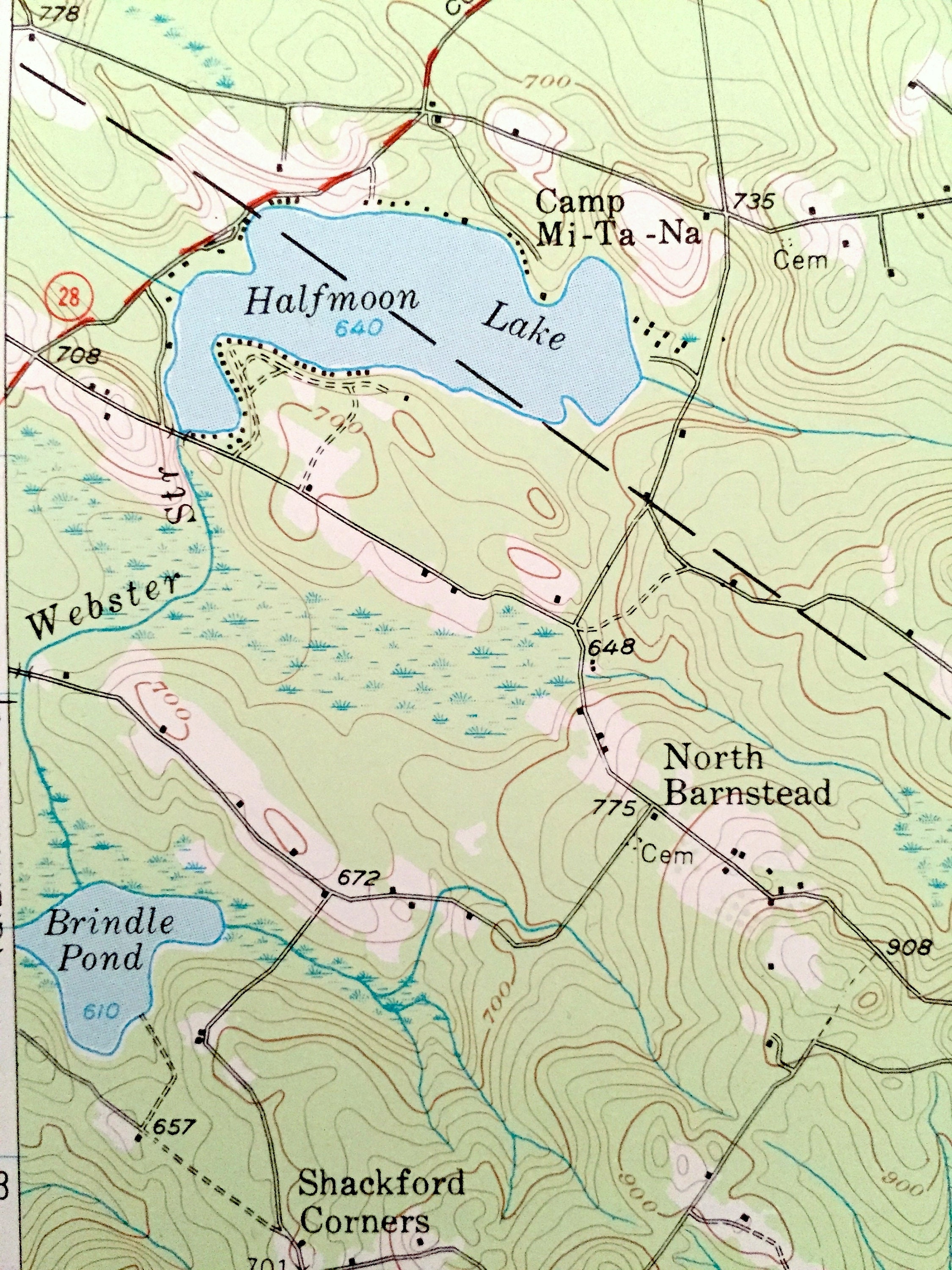Antique Merrymeeting Lake New Hampshire 1957 US Geological Etsy