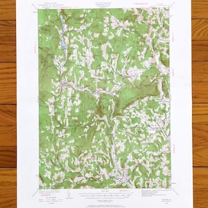 Carte topographique antique de Ludlow, Vermont, 1929 US Geological Survey - Plymouth, Reading, Cavendish, Chester, Andover, Okemo Mountain Resort VT
