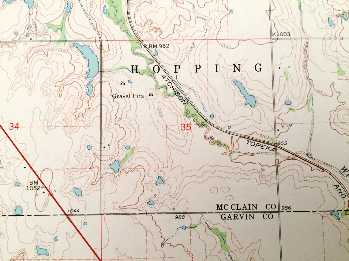 Antique Paoli Oklahoma 1965 US Geological Survey Topographic Etsy